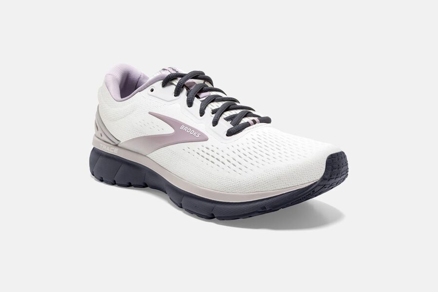 Brooks Running Shoes Womens White/Pink - Trace Road - 8736-NPLXT